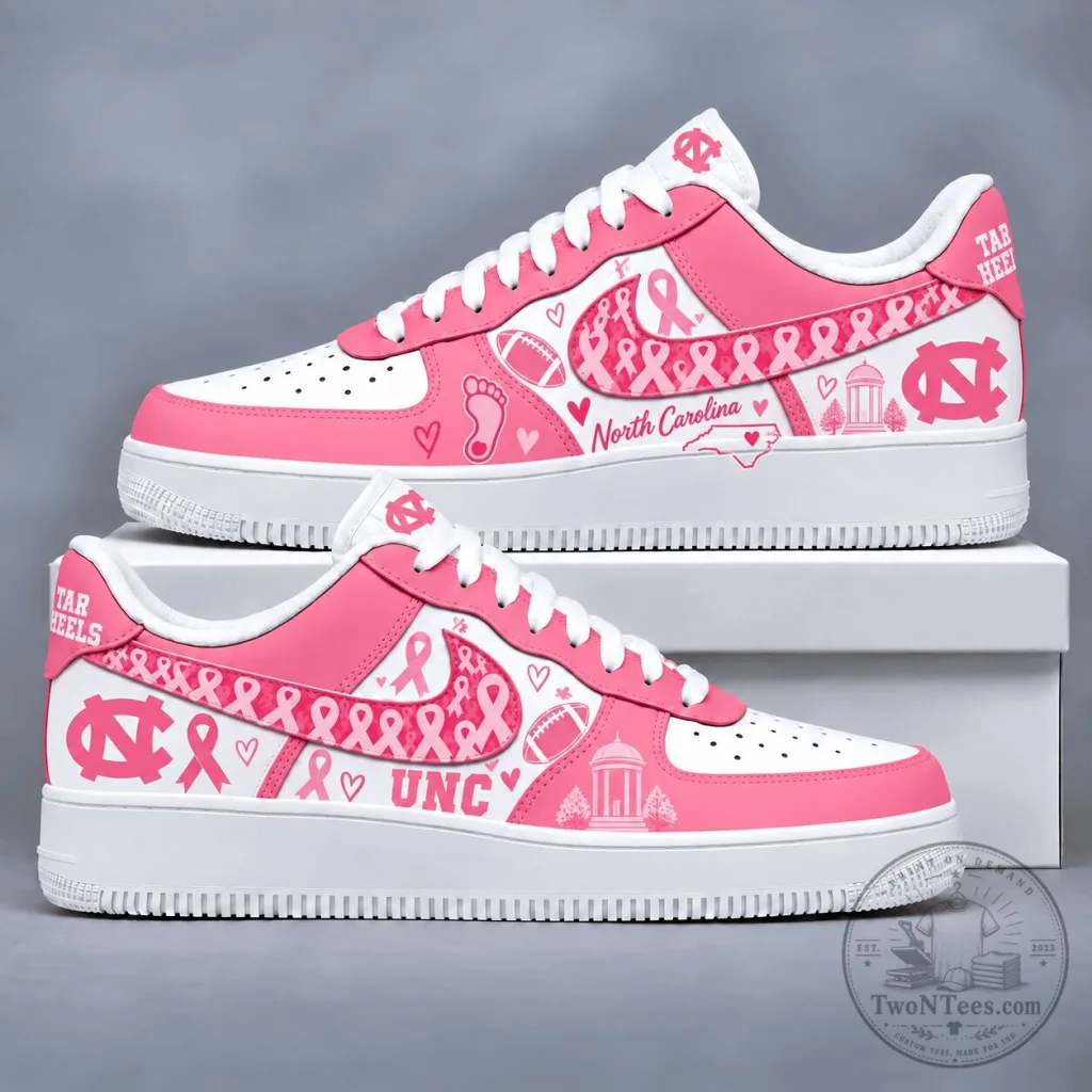 North Carolina Tar Heels Breast Cancer Awareness Pink Custom Shoes North Carolina Tar Heels Breast Cancer Awareness Pink Custom Shoes
