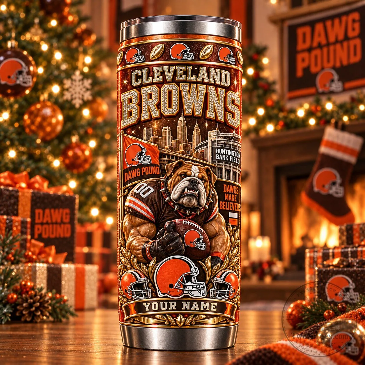 Custom Stainless Steel Tumbler for Fans of the Cleveland Browns Football Team