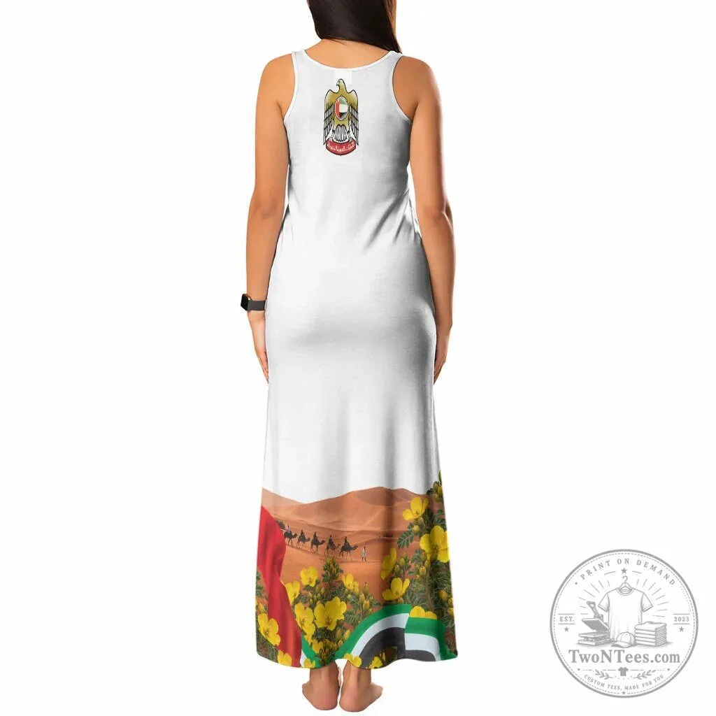 United Arab Emirates National Day Falcon Burj Khalifa Desert Landscape Tank Dress 3 United Arab Emirates National Day Falcon Burj Khalifa Desert Landscape Tank Dress