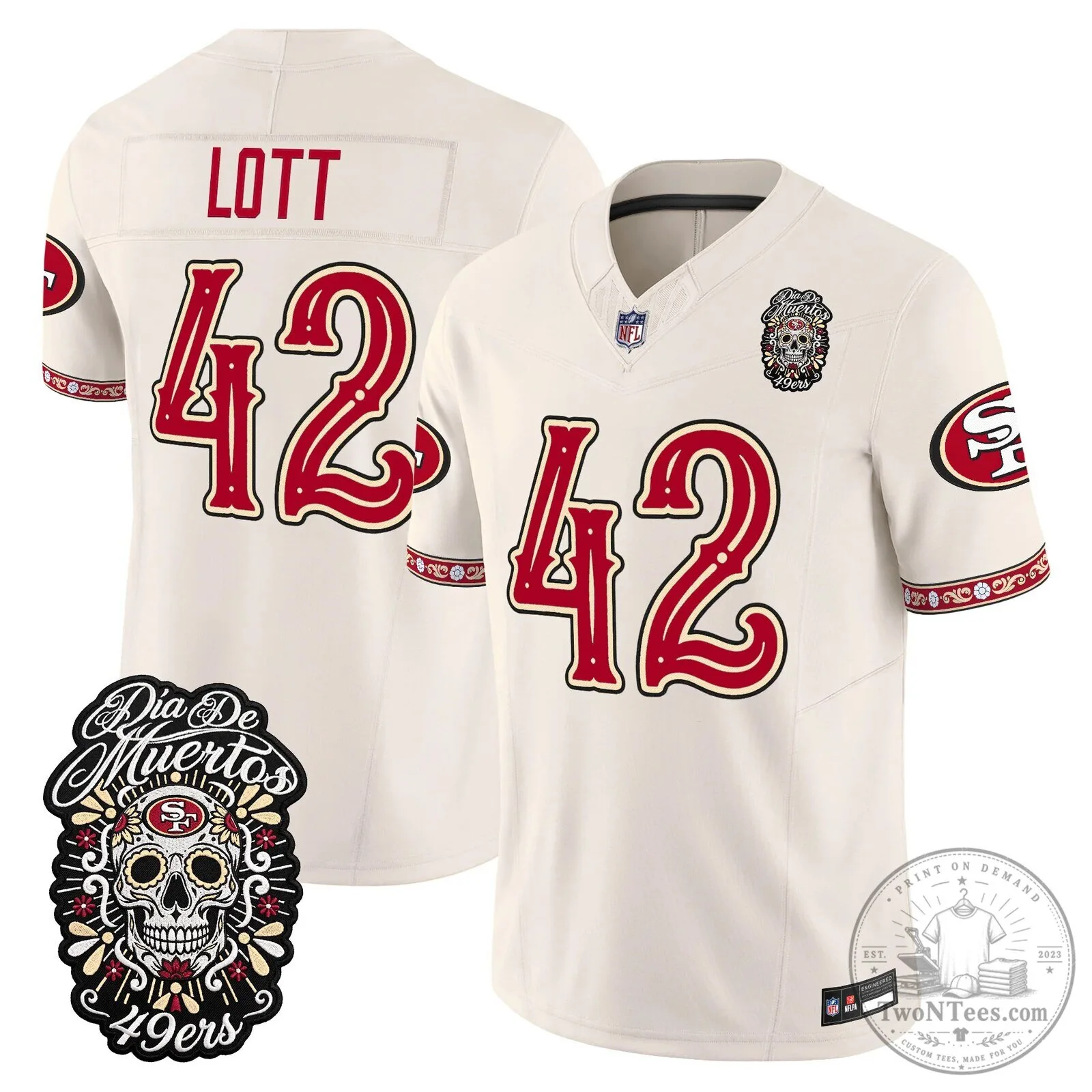 San Francisco 49ers Fred Warner Día de los Muertos Football Jersey 78 San Francisco 49ers Fred Warner Día de los Muertos Football Jersey