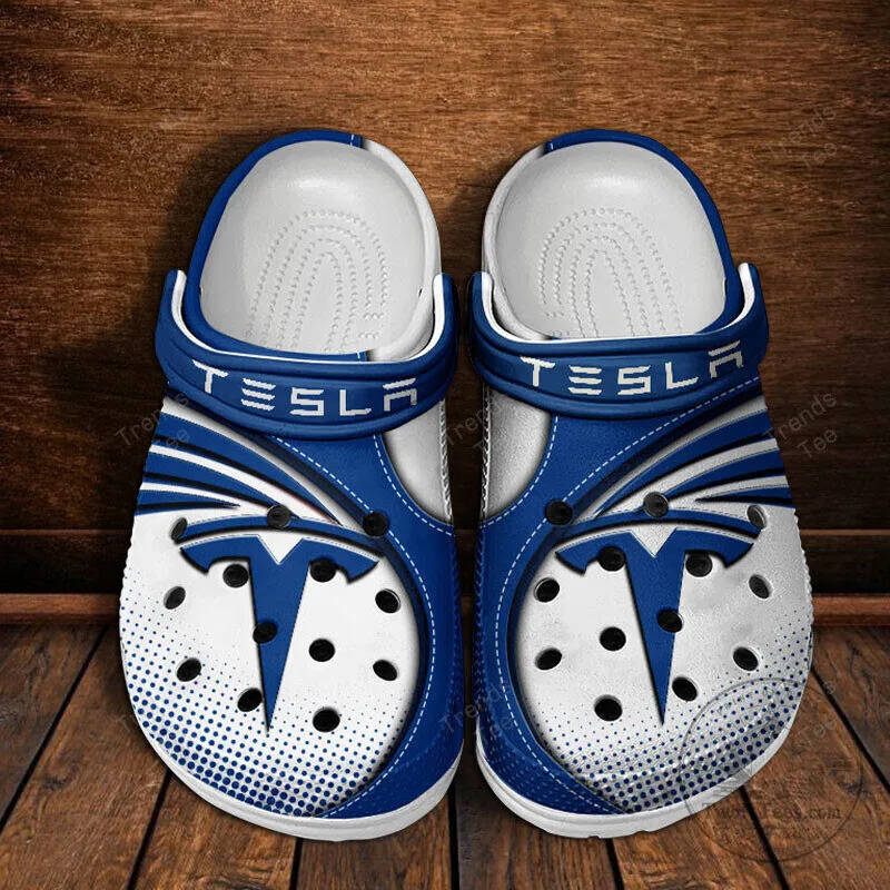 Tesla Logo Red and White Classic Casual Clog Shoes for Adults 13 Tesla Logo Red and White Classic Casual Clog Shoes for Adults