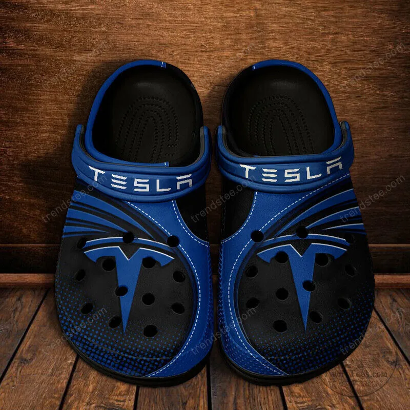 Tesla Logo Red and White Classic Casual Clog Shoes for Adults 14 Tesla Logo Red and White Classic Casual Clog Shoes for Adults