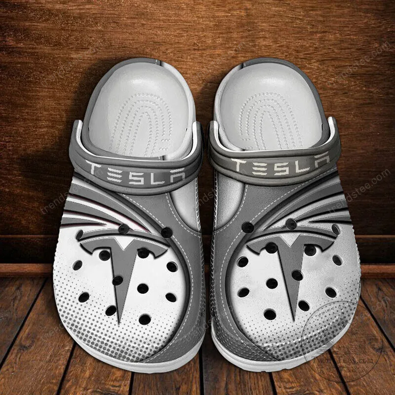 Tesla Logo Red and White Classic Casual Clog Shoes for Adults 17 Tesla Logo Red and White Classic Casual Clog Shoes for Adults