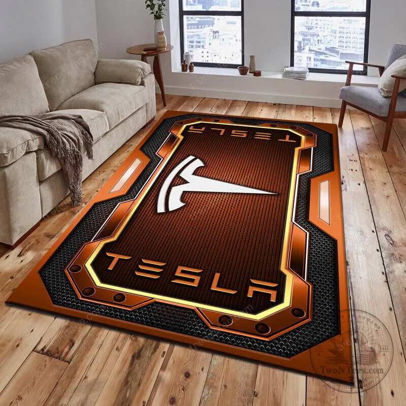 Tesla Motors Red and Black Geometric Pattern Logo Area Rug 11 Tesla Motors Red and Black Geometric Pattern Logo Area Rug