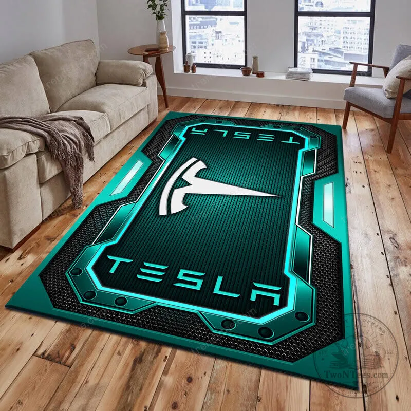 Tesla Motors Red and Black Geometric Pattern Logo Area Rug 15 Tesla Motors Red and Black Geometric Pattern Logo Area Rug