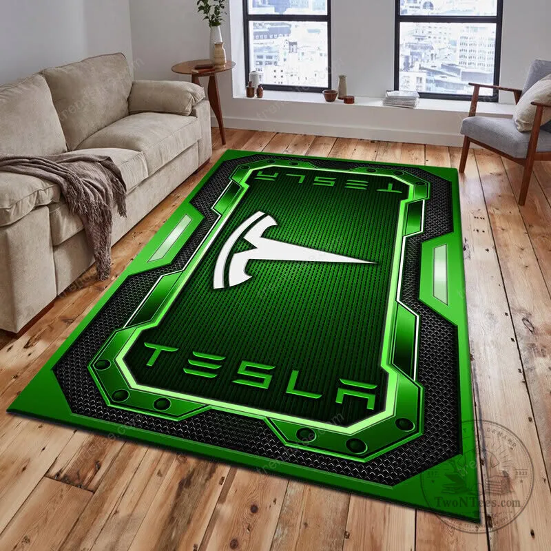 Tesla Motors Red and Black Geometric Pattern Logo Area Rug 16 Tesla Motors Red and Black Geometric Pattern Logo Area Rug