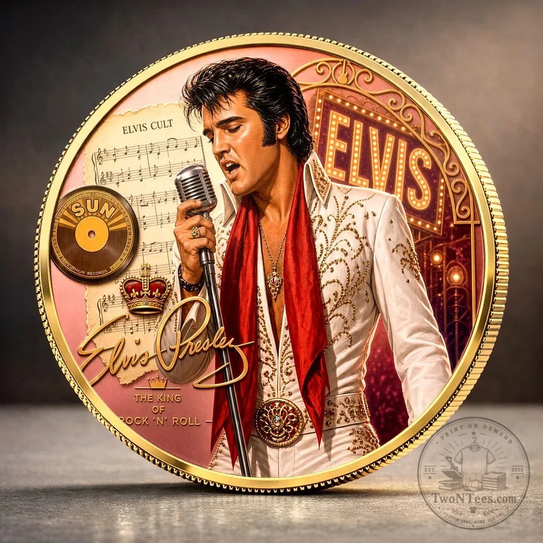 Elvis Presley The King of Rock and Roll Commemorative Gold Plated Coin 1 Elvis Presley The King of Rock and Roll Commemorative Gold Plated Coin