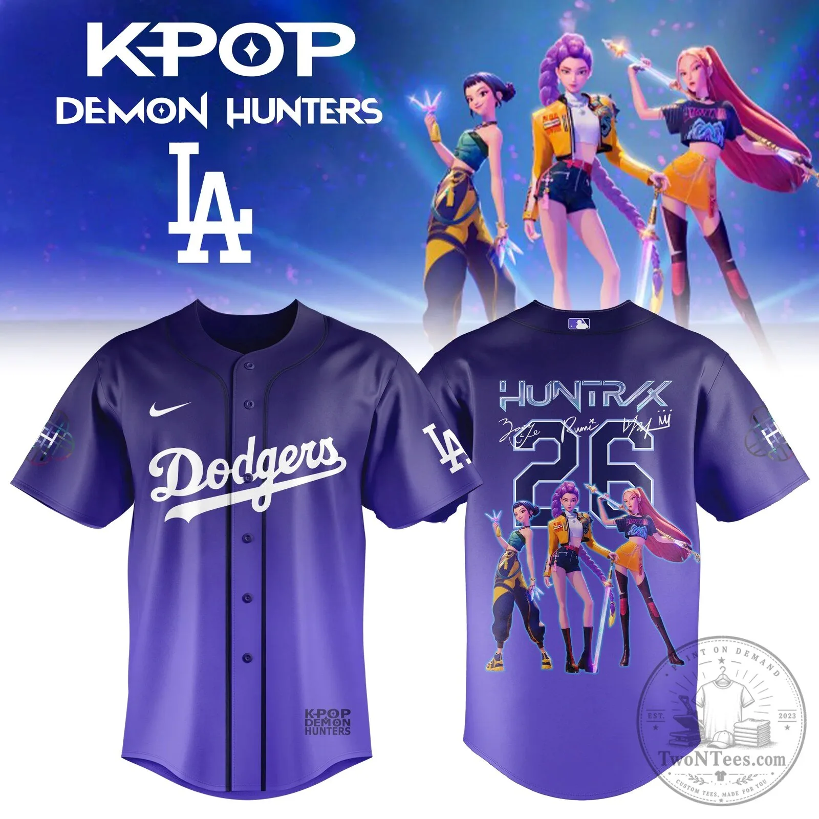 KPOP Demon Hunters All Team MLB Baseball Fan Jersey 15 KPOP Demon Hunters All Team MLB Baseball Fan Jersey