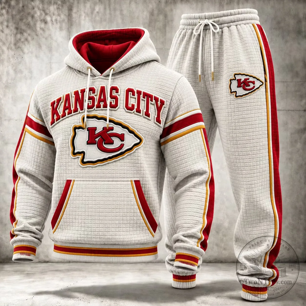 Kansas City Chiefs Football Team Textured Knit Hoodie 1 Kansas City Chiefs Football Team Textured Knit Hoodie