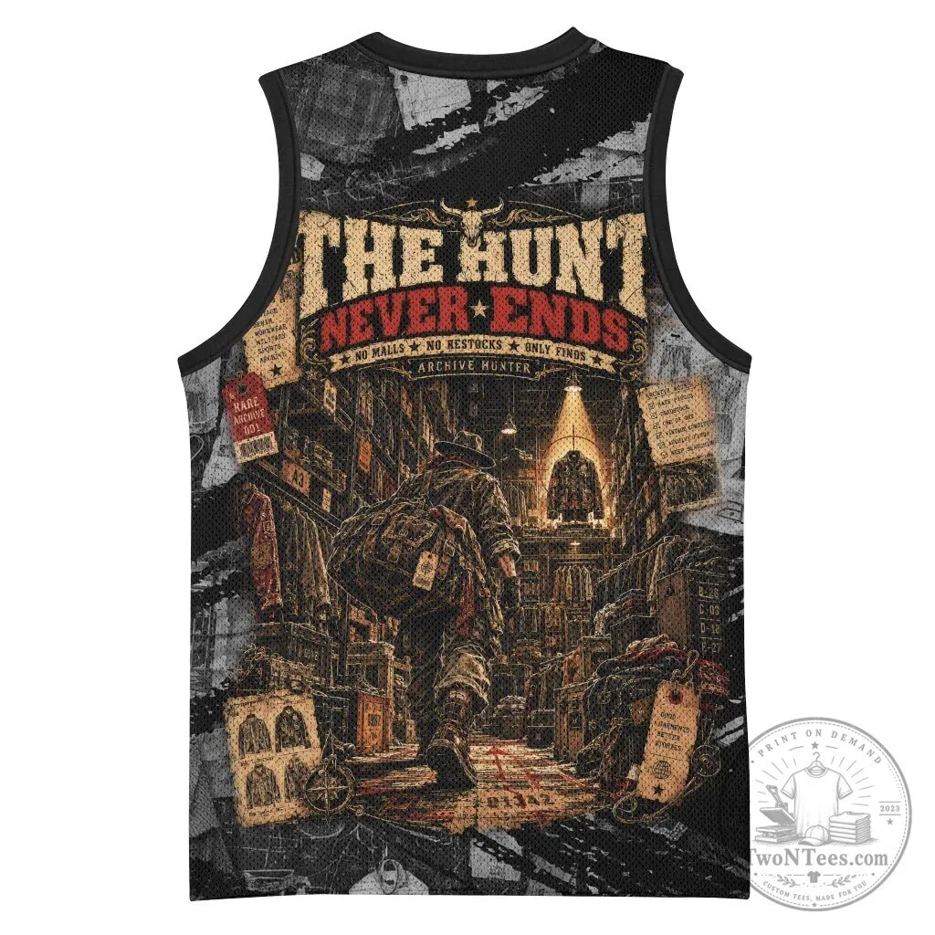 Archive Hunter The Hunt Never Ends Vintage Streetwear Grunge Graphic Basketball Jersey 7 Archive Hunter The Hunt Never Ends Vintage Streetwear Grunge Graphic Basketball Jersey