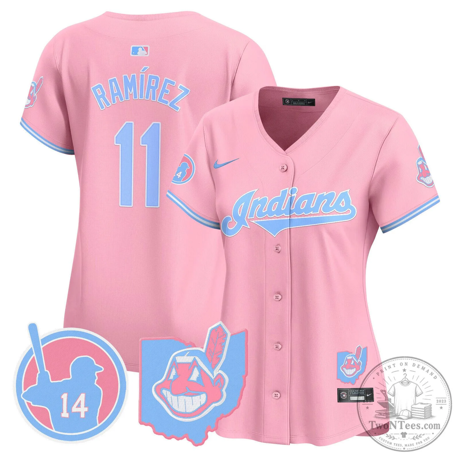 Cleveland Indians Jose Ramirez Bubblegum Pink Vapor Premier Limited Baseball Jersey