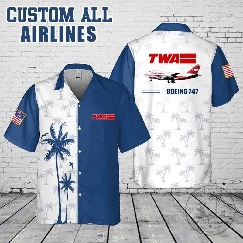 Trans World Airlines Boeing 747 Hawaiian Shirt 1 Trans World Airlines Boeing 747 Hawaiian Shirt