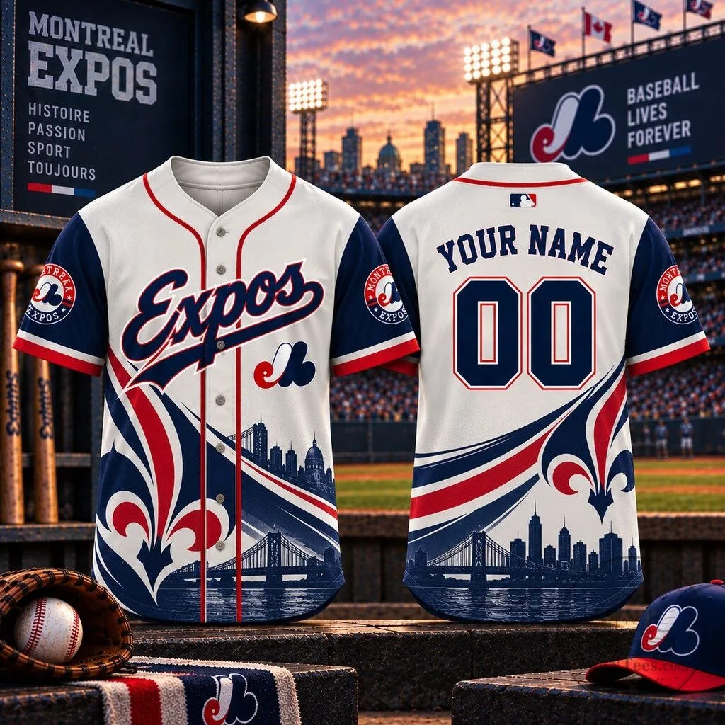 Montreal Expos Custom Name and Number Baseball Jersey