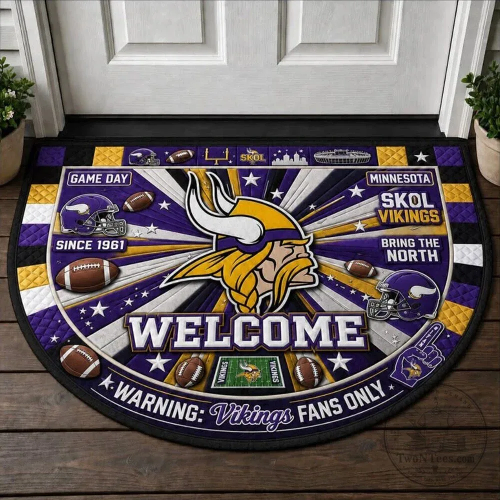 Minnesota Vikings Welcome Home Doormat - Skol Vikings Football Fan Decor