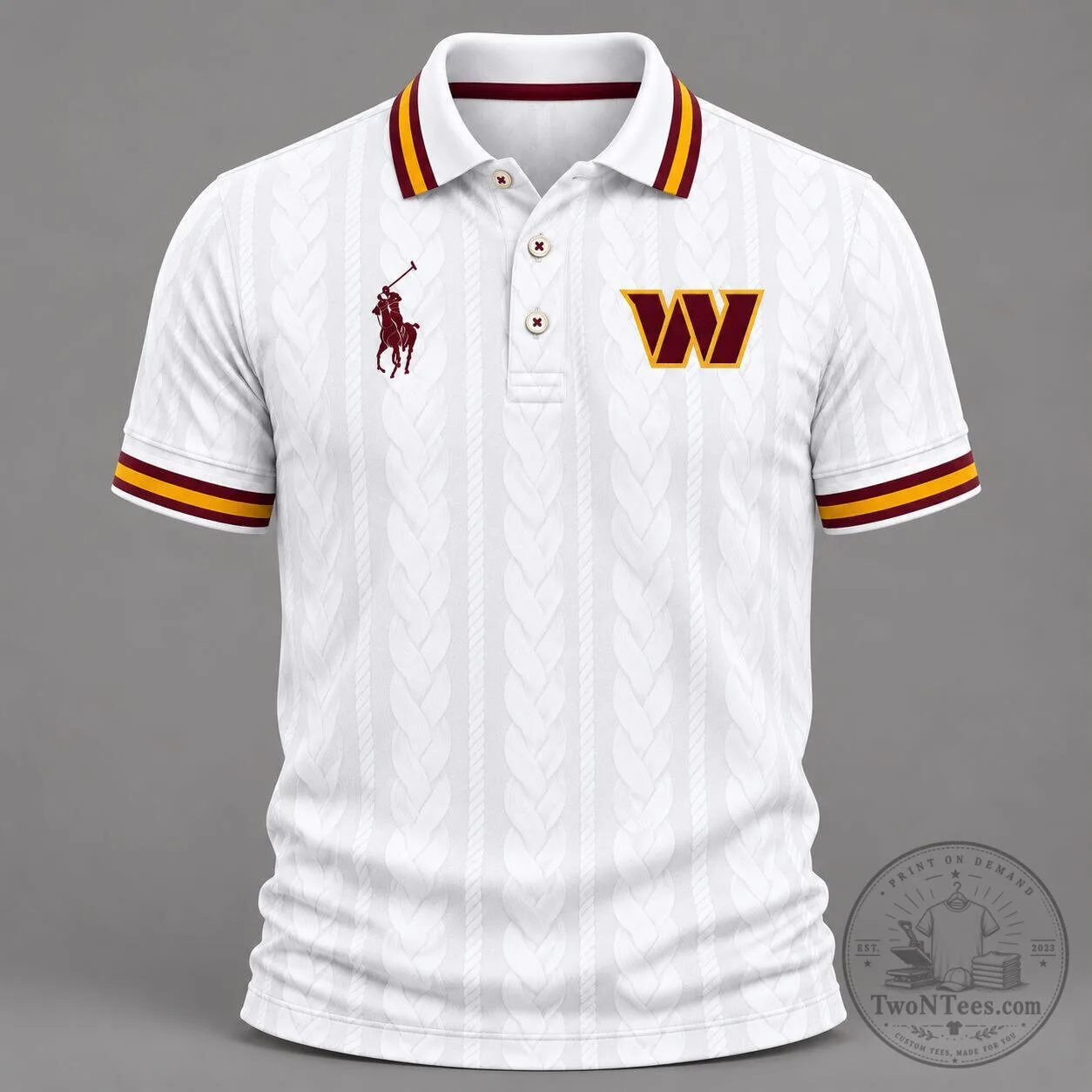 Washington Commanders NFL Football Team Classic White Polo Shirt