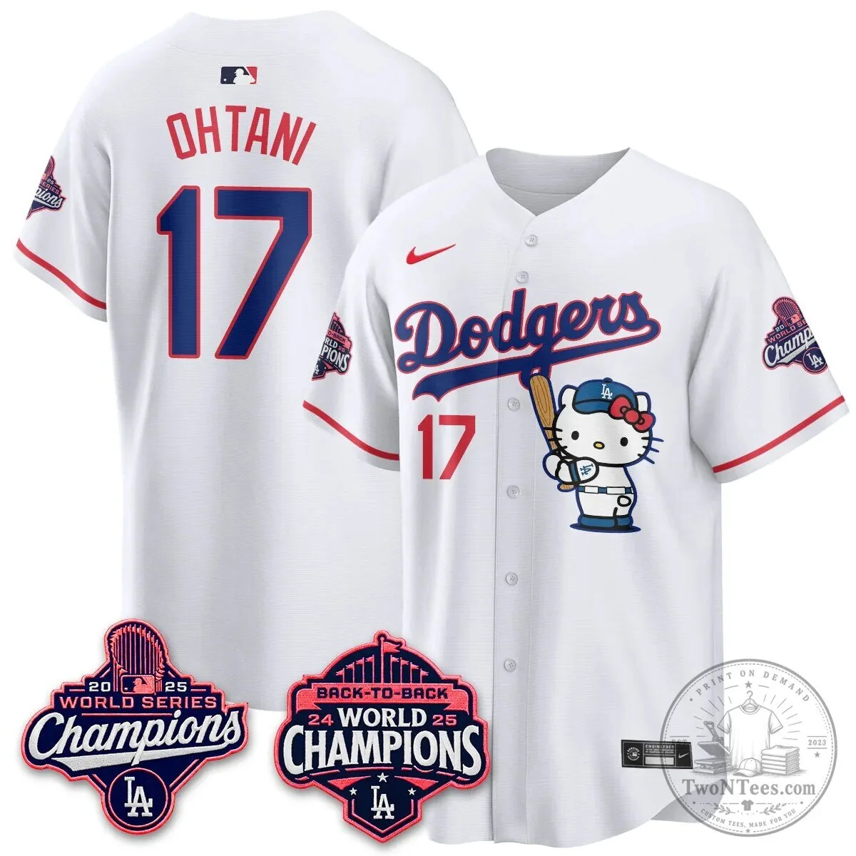 Shohei Ohtani Los Angeles Dodgers Hello Kitty World Series Champions Baseball Jersey