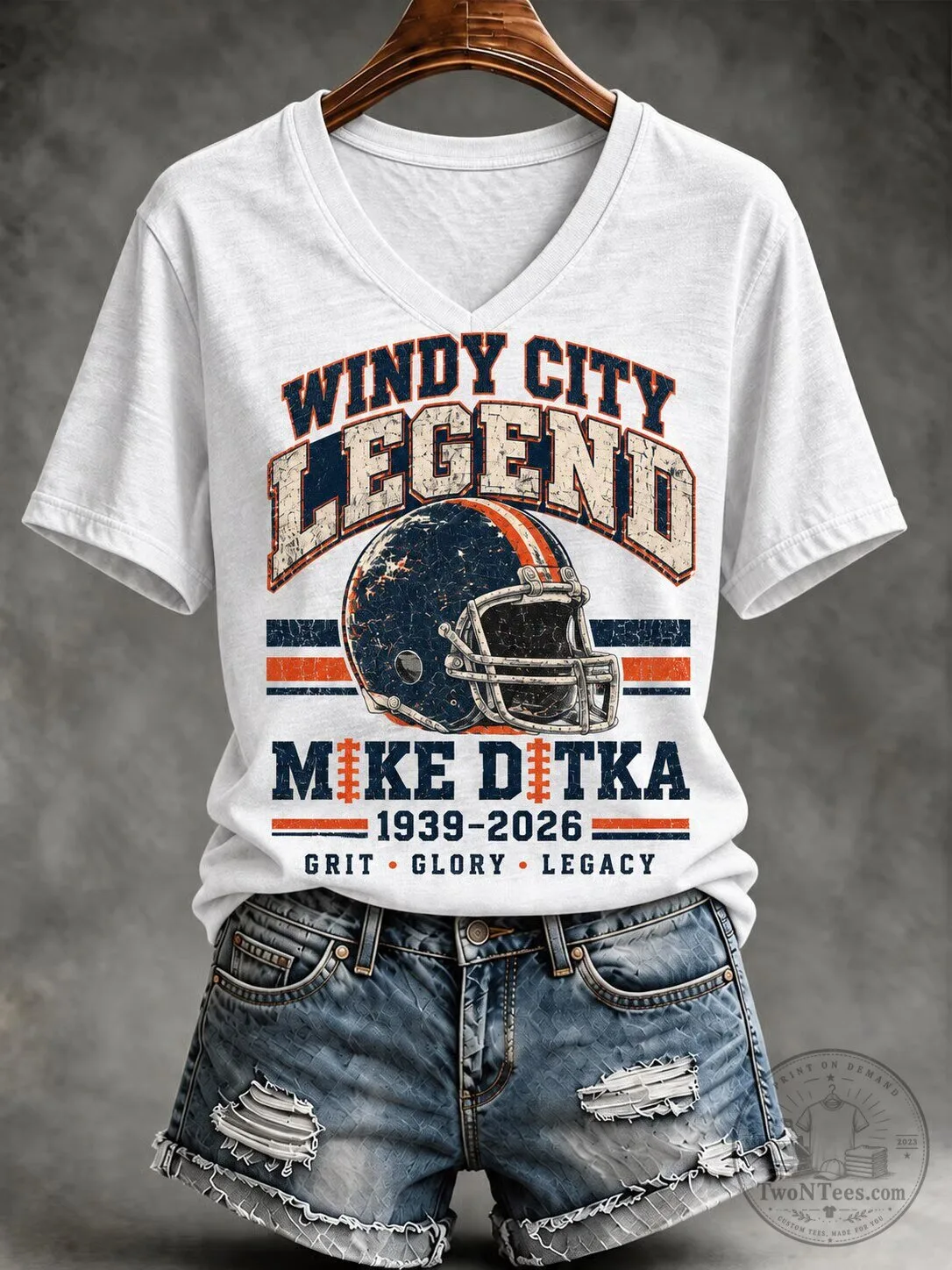 Mike Ditka Windy City Legend Football Helmet Graphic T-Shirt