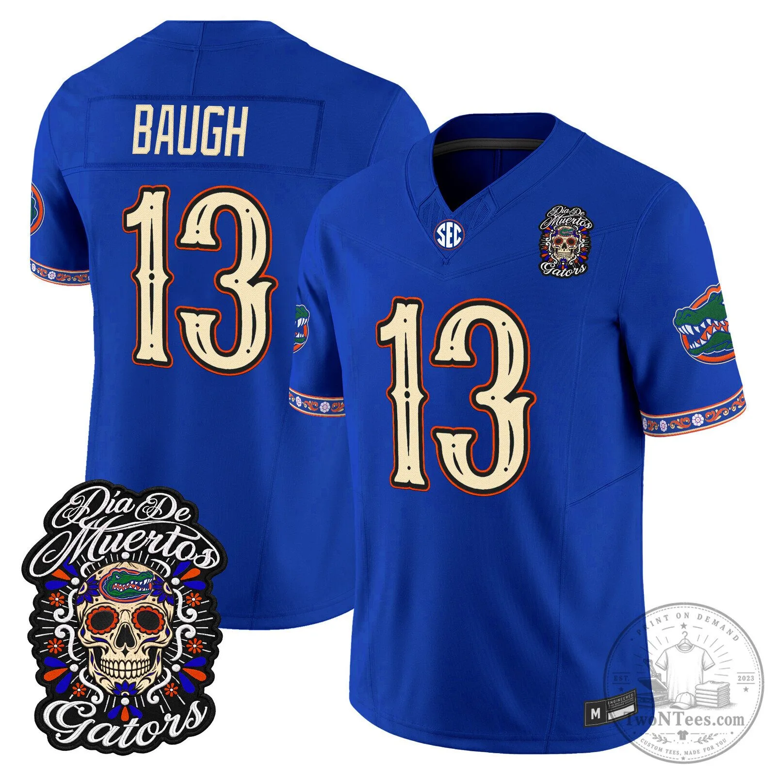 Florida Gators Dia de los Muertos Baugh 13 Football Jersey