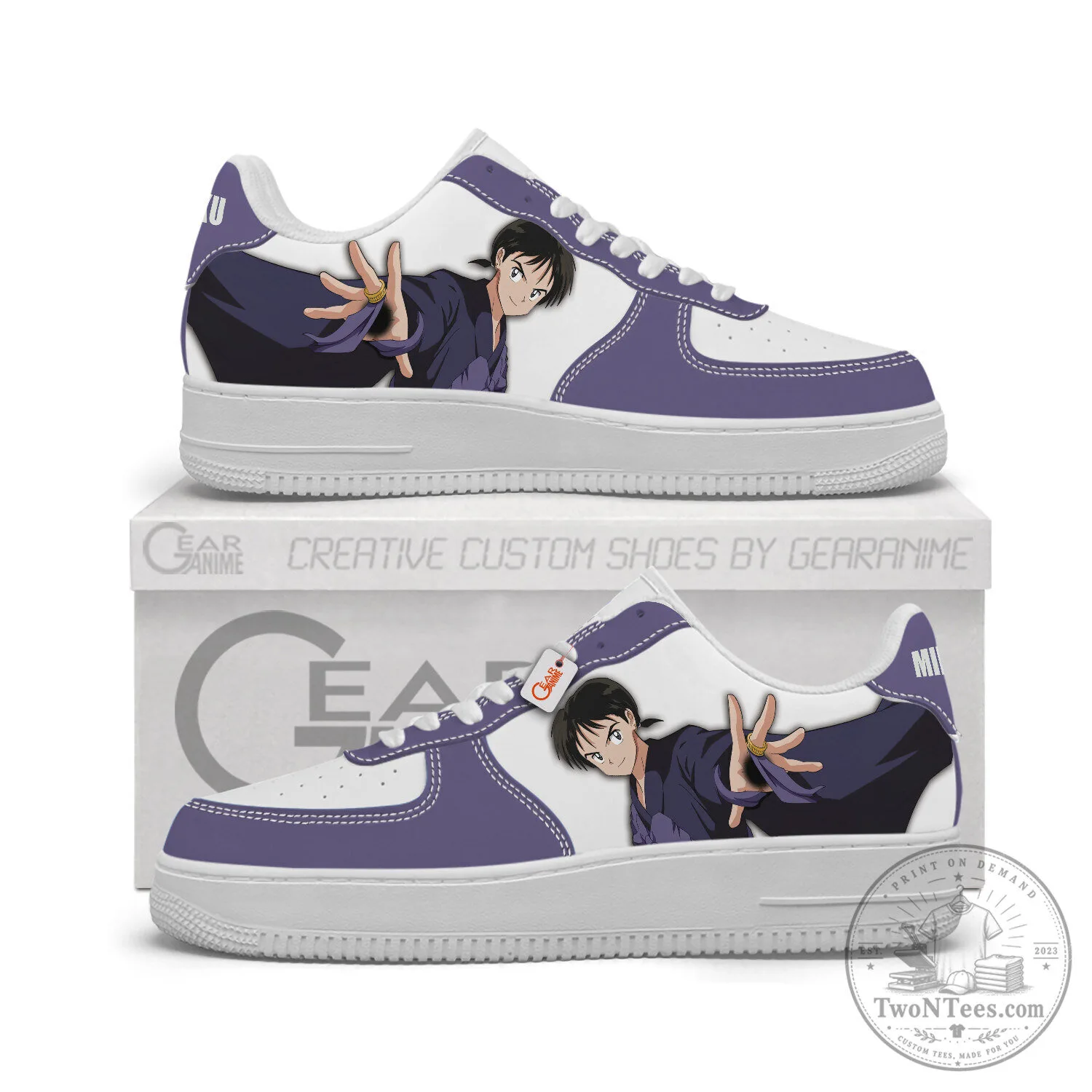 Miroku Anime Character Custom Low-Top Sneakers for Men and Women 1 Miroku Anime Character Custom Low-Top Sneakers for Men and Women