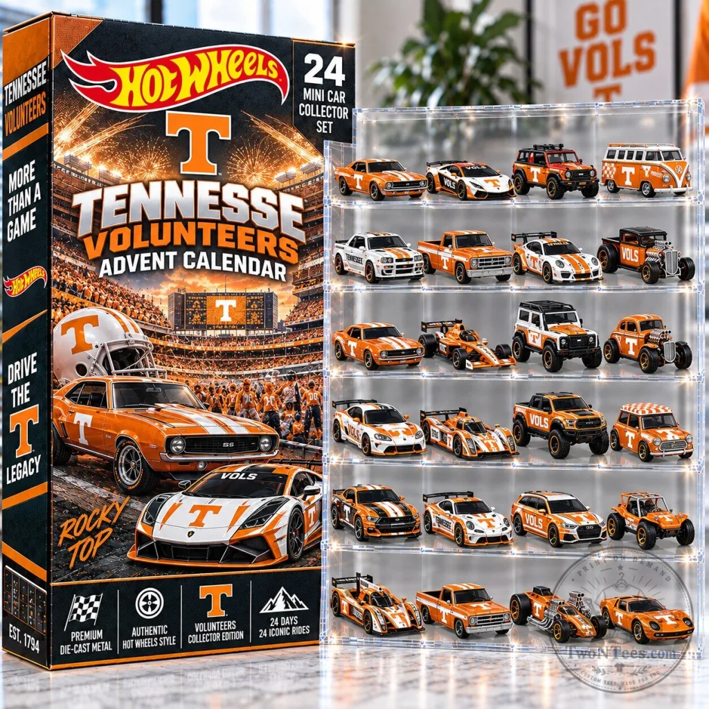 Tennessee Volunteers Hot Wheels 24 Mini Car Collector Set Advent Calendar