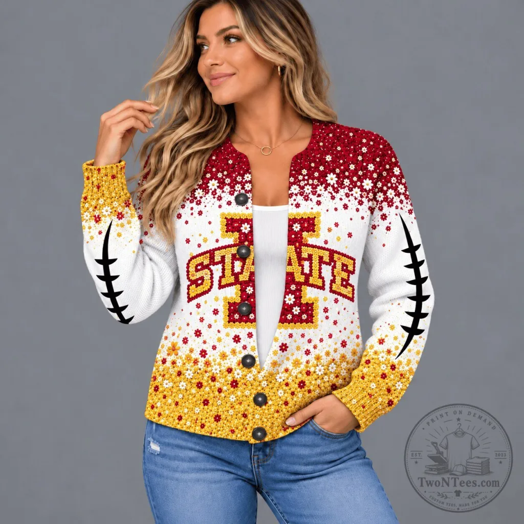 Iowa State Cyclones Floral Heritage Button-Up Cardigan Sweater Iowa State Cyclones Floral Heritage Button-Up Cardigan Sweater