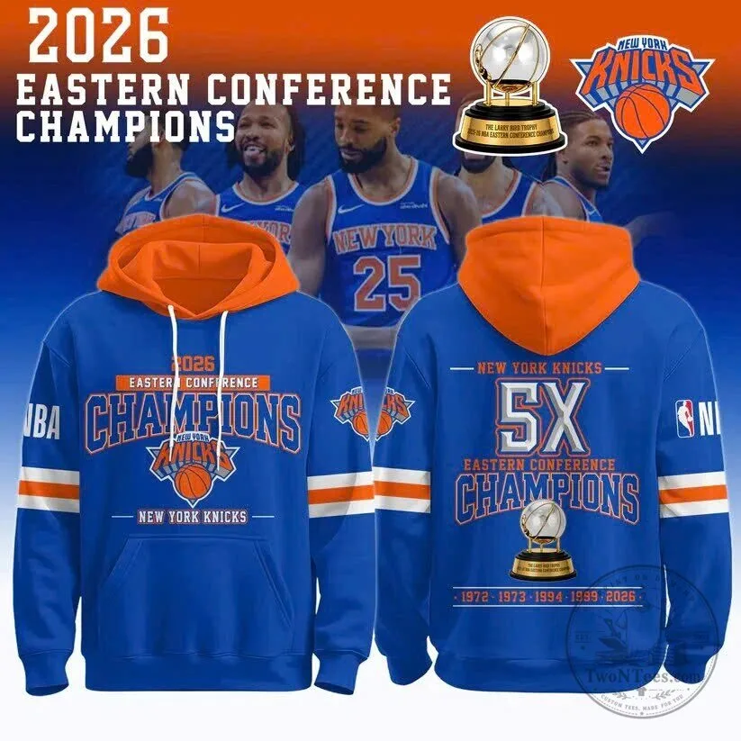 New York Knicks 2026 Eastern Conference Champions NBA Basketball Hoodie